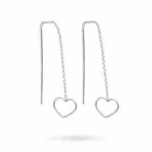 Zilveren ear threader Hart Zilveren ear threader Hart
