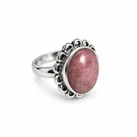 Rhodoniet ring Flower Power