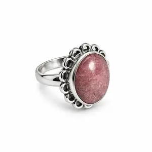 Rhodoniet ring Flower Power
