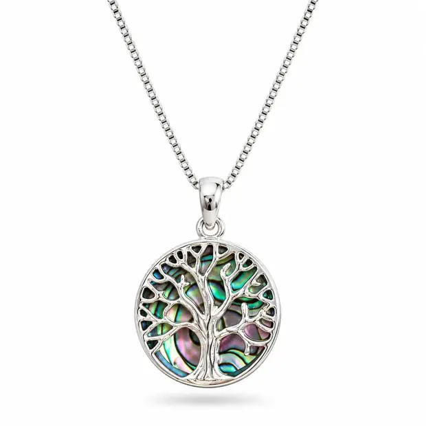 Tree of life ketting Abalone rond Tree of life ketting Abalone rond