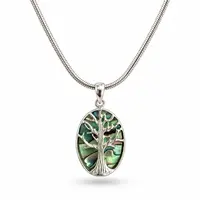 Tree of life ketting Abalone ovaal