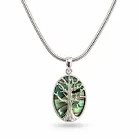 Tree of life ketting Abalone ovaal