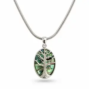 Tree of life ketting Abalone ovaal