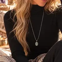 Tree of life ketting Abalone ovaal