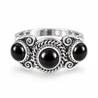 Zilveren ring Black Onyx 'Jaipur'