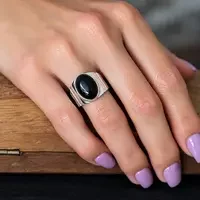 Zilveren black onyx ring Yndah Zilveren black onyx ring Yndah