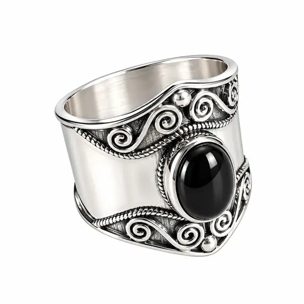 Boho ring Oniala Black onyx Boho ring Oniala Black onyx