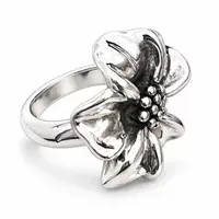 Zilveren ring Papaver