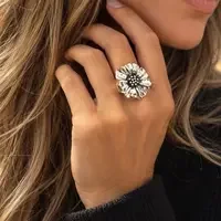 Zilveren ring Papaver
