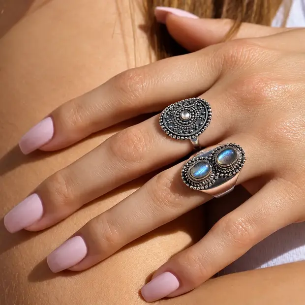 Labradoriet ring Double Labradoriet ring Double