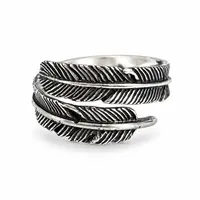 Zilveren ring Feather