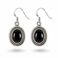 Zilveren oorbellen Black Onyx Vayla Zilveren oorbellen Black Onyx Vayla