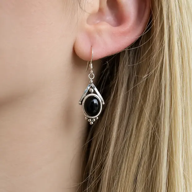 Zilveren oorbellen Black Onyx Tara Zilveren oorbellen Black Onyx Tara