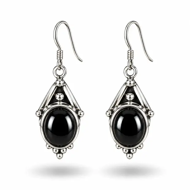 Zilveren oorbellen Black Onyx Tara Zilveren oorbellen Black Onyx Tara
