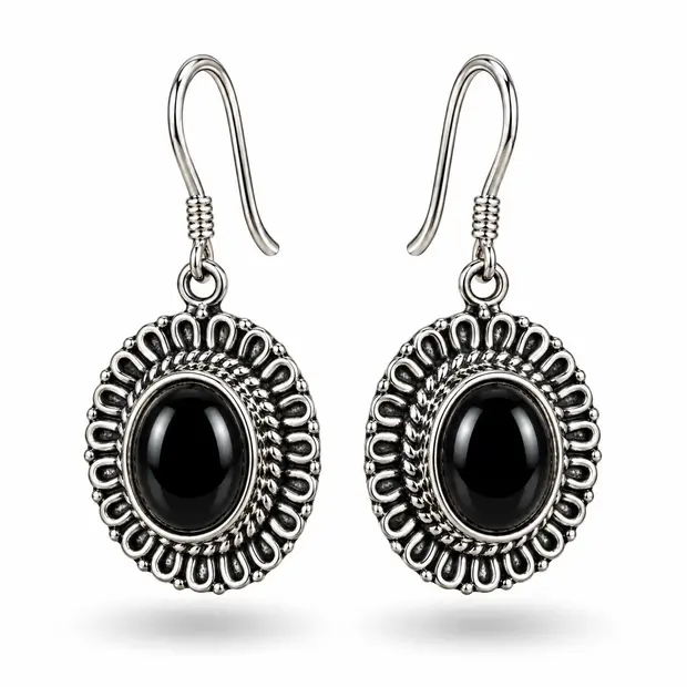 Zilveren Oorbellen Black Onyx Ziry Zilveren Oorbellen Black Onyx Ziry