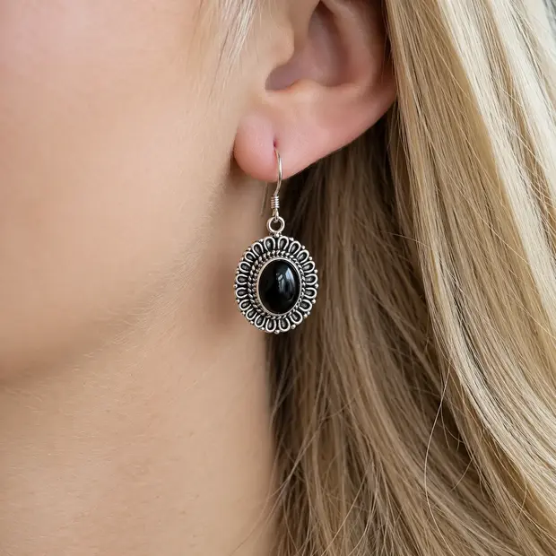 Zilveren Oorbellen Black Onyx Ziry Zilveren Oorbellen Black Onyx Ziry