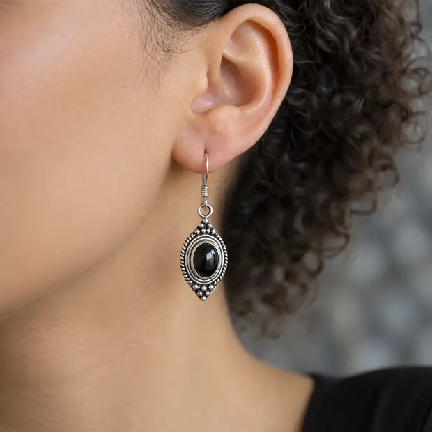 Black Onyx oorbellen Kapoe