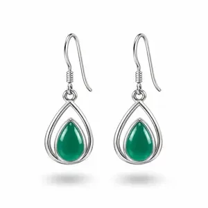 Groene onyx oorbellen Nimra Groene onyx oorbellen Nimra