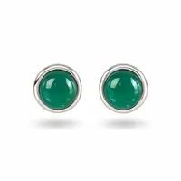 Groene Onyx oorknopjes Janna