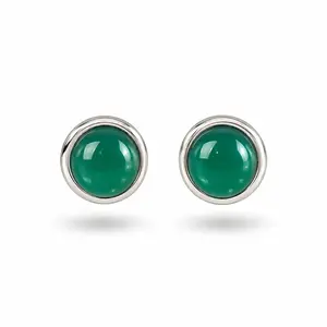 Groene Onyx oorknopjes Janna