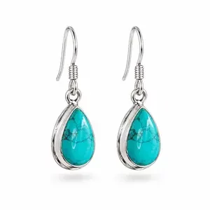 Turquoise oorbellen Thecla