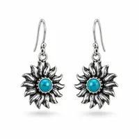 Turquoise oorbellen Sunshine