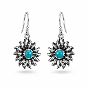 Turquoise oorbellen Sunshine