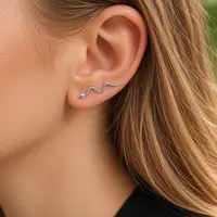 Zilveren earclimbers Slang Zilveren earclimbers Slang