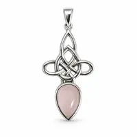 Triquetra rozenkwarts hanger Awen