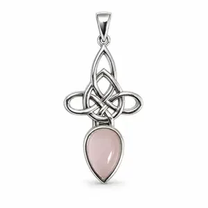 Triquetra rozenkwarts hanger Awen