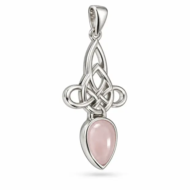 Triquetra rozenkwarts hanger Awen Triquetra rozenkwarts hanger Awen