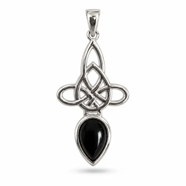 Triquetra black onyx hanger Awen Triquetra black onyx hanger Awen