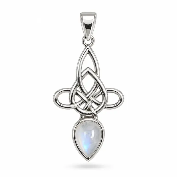 Triquetra maansteen hanger Awen Triquetra maansteen hanger Awen