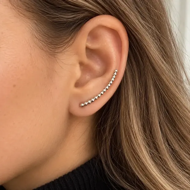 Zilveren ear climbers Jolyn