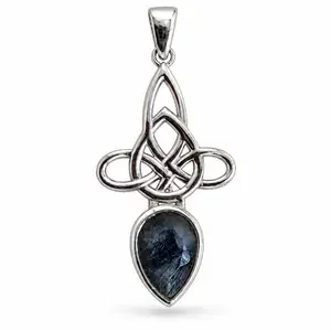 Triquetra saffier hanger Awen Triquetra saffier hanger Awen