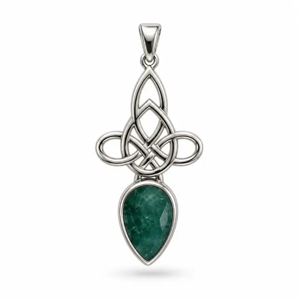 Triquetra smaragd hanger Awen Triquetra smaragd hanger Awen