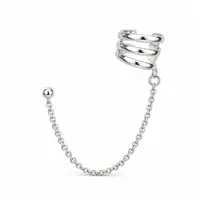 Zilveren chain earcuff Tres