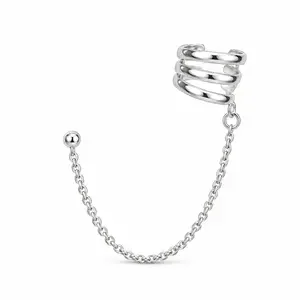 Zilveren chain earcuff Tres Zilveren chain earcuff Tres