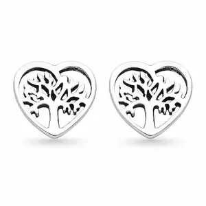 Zilveren oorknopjes Tree of life Love