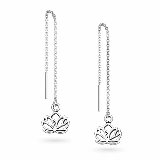 Zilveren ear threaders Lotus Zilveren ear threaders Lotus