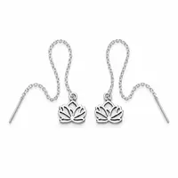 Zilveren ear threaders Lotus Zilveren ear threaders Lotus