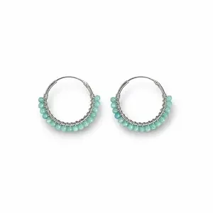 Zilveren oorringen Amazonite