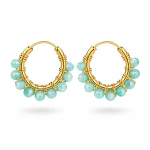 Goldplated oorringen Lago Amazoniet