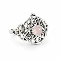 Rozenkwarts ring Triquetra Celestia
