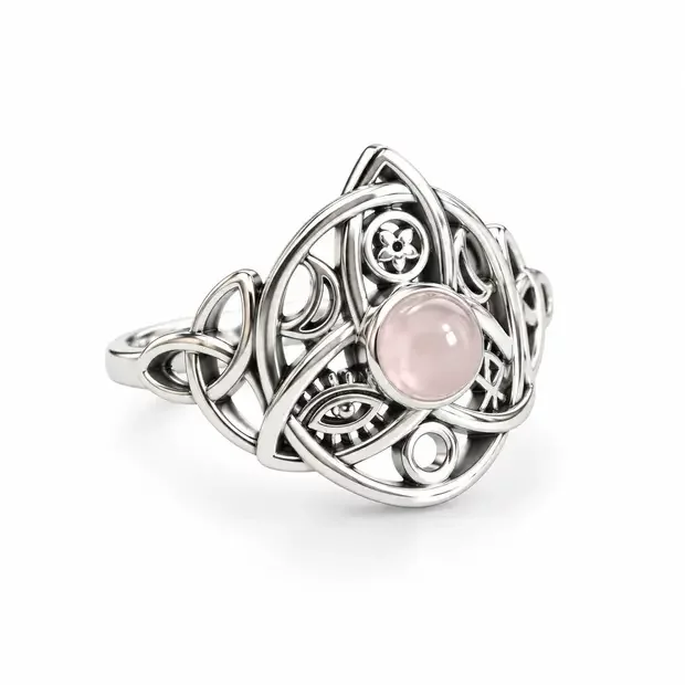 Rozenkwarts ring Triquetra Celestia Rozenkwarts ring Triquetra Celestia