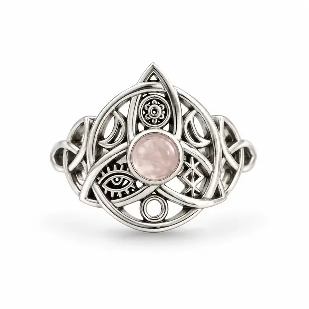 Rozenkwarts ring Triquetra Celestia Rozenkwarts ring Triquetra Celestia