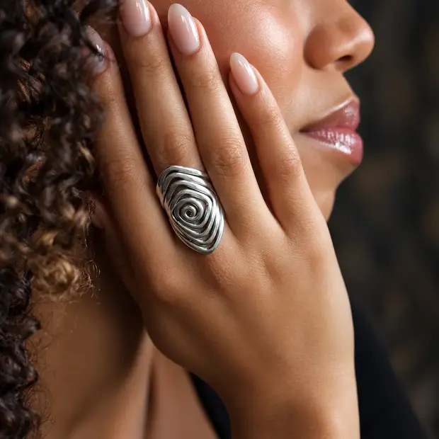 Zilveren statement ring Noé Zilveren statement ring Noé