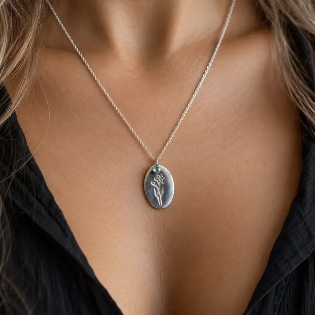 Geboortebloem ketting Maart Geboortebloem ketting Maart