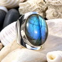 Labradoriet ring Anello Labradoriet ring Anello