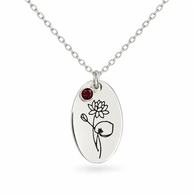 Geboortebloem ketting Juli Geboortebloem ketting Juli
